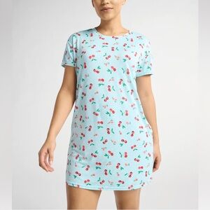 Joyspun sleepshirt Cherry Print Blue size 2X-3XL